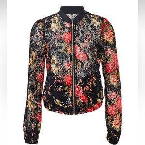 Rino & Pelle floral lace bomber jacket size 8